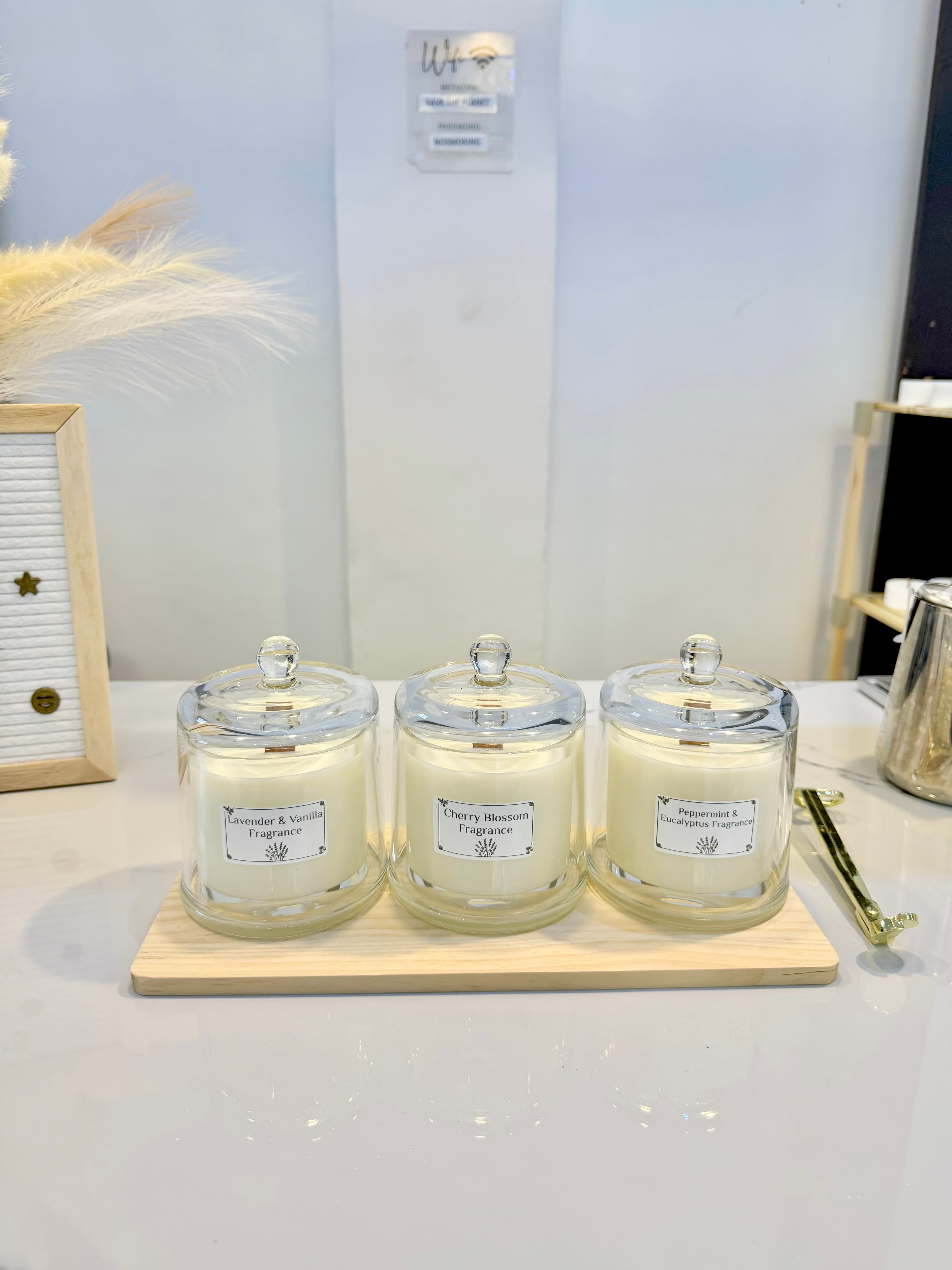 Guests making candles